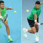 Carlos Alcaraz oslavuje víťazstvo vo svojom semifinálovom zápase proti Alexandrovi Zverevovi za päť hodín a 27 minút (Reuters)