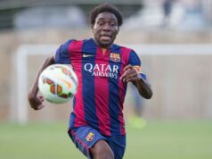 „Zažil som viac antikatalanizmu ako rasizmu“ Dongou oslavuje gól pre Barcu Atletic.