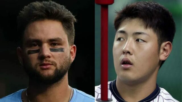 Bo Bichette (L), Kazuma Okamoto (R) (Images from - Getty)