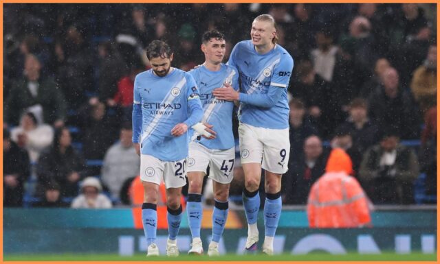 Erling Haaland v akcii za Manchester City