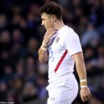 Henry Arundell bol vylúčený v prvom polčase za Anglicko po kolízii so Škótskom Kyleom Steynom