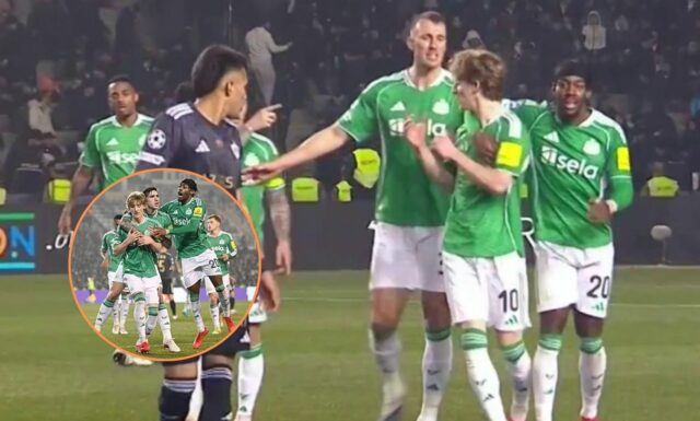 Anthony Gordon a Kieran Trippier sa zapojili do búrlivej hádky Anthony Gordon z Newcastlu United oslavuje po strelení gólu počas zápasu osemfinále play-off Ligy majstrov UEFA medzi...