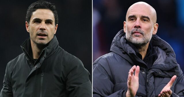 Arsenal Mikela Artetu a Manchester City Pepa Guardiolu bojujú o titul v Premier League.