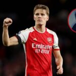 Declan Rice z Arsenalu sa pozerá pred zápasom Premier League medzi Brentfordom a Arsenalom na Gtech Community Stadium 12. februára 2026 v...