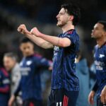 LEEDS, ANGLICKO - 31. JANUÁRA: Declan Rice z Arsenalu oslavuje víťazstvo svojho tímu počas zápasu Premier League medzi Leeds United a Arsenalom na Elland Road 31. januára 2026 v anglickom Leedse. (Foto David Price/Arsenal FC cez Getty Images)