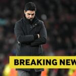 Mikel Merino z Arsenalu počas zápasu Premier League medzi Arsenalom a Manchestrom United na Emirates Stadium 25. januára 2026 v Londýne,...