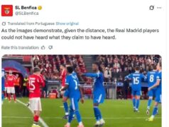 Benfica zverejnila nové zábery rasizmu, aby neuveriteľne verejne tvrdila, že hráči Realu Madrid klamú o zneužívaní Viniciusa Jr. – zverejnené o 2:00 Benfica spochybnila, či hviezdy Madridu v utorok počuli údajné rasistické zneužívanie