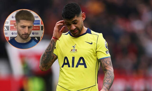 Cristian Romero sa ospravedlnil v šatni po červenej karte, keď Vicario hovoril
