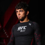 LAS VEGAS, NEVADA – 12. FEBRUÁRA: Nicholas Meregali reaguje po víťazstve proti Nicholasovi Maglicicovi v zápase ťažkej váhy počas podujatia UFC BJJ 5 na Meta APEX 12. februára 2026 v Las Vegas, Nevada.