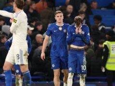 Ďalších päť zápasov Chelsea v porovnaní s Man United a štyrmi najlepšími súpermi po remíze Leeds United Cole Palmer z Chelsea reaguje po premeškaní šance na odkrytú bránu
