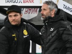 Ďalším kandidátom na manažéra Tottenhamu bol prevrat v šatni a obrovská vzbura Tréner Dortmundu Edin Terzic a hlavný tréner Moenchengladbachu Marco Rose sa pozdravili na začiatku štvrťfinále Nemeckého pohára 2. marca 2021