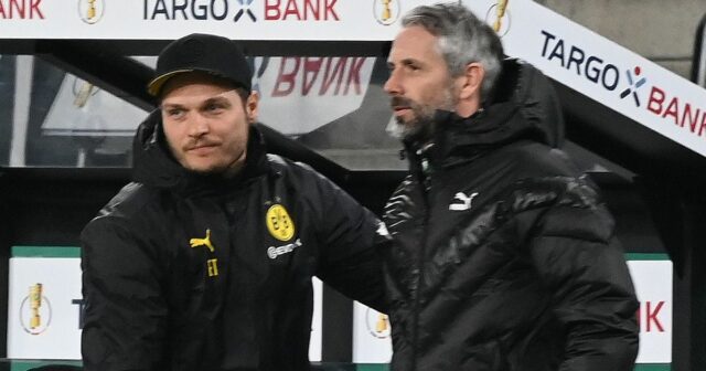 Ďalším kandidátom na manažéra Tottenhamu bol prevrat v šatni a Tréner Dortmundu Edin Terzic a hlavný tréner Moenchengladbachu Marco Rose sa pozdravili na začiatku štvrťfinále Nemeckého pohára 2. marca 2021