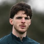 Declan Rice počas tréningu Arsenalu