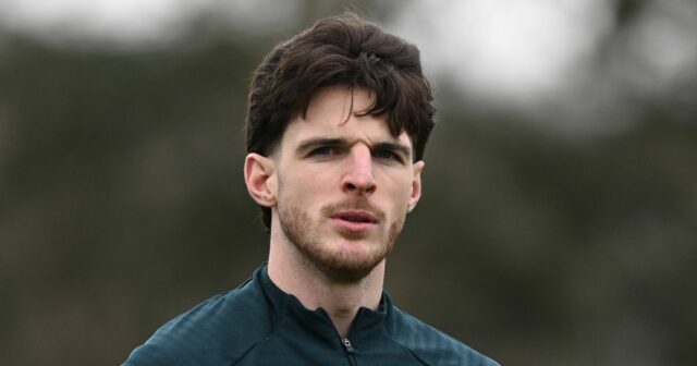 Declan Rice počas tréningu Arsenalu