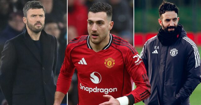 Diogo Dalot odhaľuje, čo má Michael Carrick, čomu sa Ruben MANCHESTER, ANGLICKO - 4. DECEMBRA: Diogo Dalot z Manchestru United sa pozerá počas zápasu Premier League medzi Manchester United a West Ham United na Old Trafford 4. decembra 2025 v Manchestri v Anglicku. (Foto: Joe Prior/Visionhaus cez Getty Images)