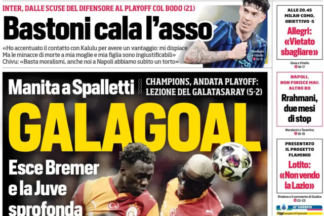 Dnešné noviny: Historická chyba Juve, Galagoal, Bastoni sa ospravedlňuje
