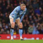 Erling Haaland je mimo súboja Man City s Leedsom (Martin Rickett/PA Wire)