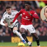 Kobbie Mainoo v akcii za Manchester United proti Arsenalu