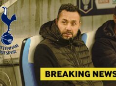 Favorit Roberto De Zerbi, ktorý nahradí Thomasa Franka v Tottenhame Roberto de Zerbi z Marseille počas zápasu Ligue 1 McDonald's medzi Paris Saint-Germain FC a Olympique de Marseille v Parc des Princes na...