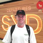 Townsend zverejnil túto fotografiu tesne predtým, ako v stredu nastúpil na let do Las Vegas v Sydney