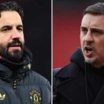 MANCHESTER, ANGLICKO – 30. DECEMBRA: Hlavný tréner/manažér Manchestru United Ruben Amorim počas zápasu Premier League medzi Manchestrom United a Wolverhampton Wanderers na Old Trafford 30. decembra 2025 v anglickom Manchestri. (Foto: Robbie Jay Barratt - AMA/Getty Images)