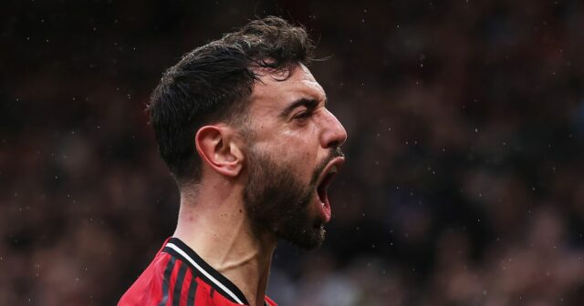Bruno Fernandes dostal svoj 200. gólový zásah za Manchester United proti Tottenhamu