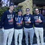 (Zľava) Tím USA Tage Thompson, Clayton Keller, Jake Guentzel a Auston Matthews