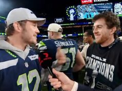 Hollywoodsky A-lister zostal ohromený hráčom austrálskej NFL za svoje hrdinské činy v Super Bowle, keď hviezda Seahawks odhalila práve tú australskú večeru, ktorú plánuje mať, keď sa vráti domov. Chris Pratt (vľavo) označil austrálskeho hráča Michaela Dicksona (vpravo) za „žrebca“ po tom, čo pomohol tímu Seattle Seahawks poraziť New England Patriots v nedeľňajšom nočnom Super Bowle.