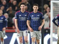Hviezda Arsenalu Declan Rice po dohode s Mikelom Artetom po remíze Brentfordu Declan Rice