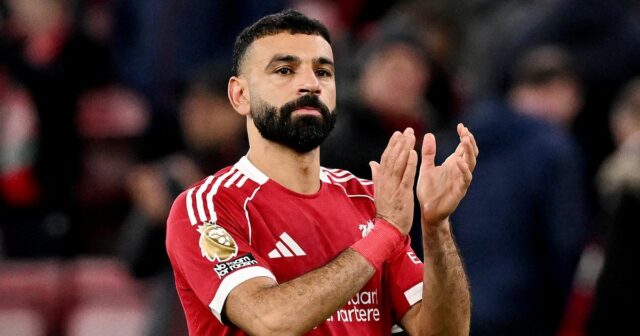 LIVERPOOL, ANGLICKO - 8. FEBRUÁRA: Mohamed Salah z Liverpoolu počas zápasu Premier League medzi Liverpoolom a Manchestrom City na Anfielde 8. februára 2026 v Liverpoole v Anglicku. (Foto: Carl Recine/Getty Images)