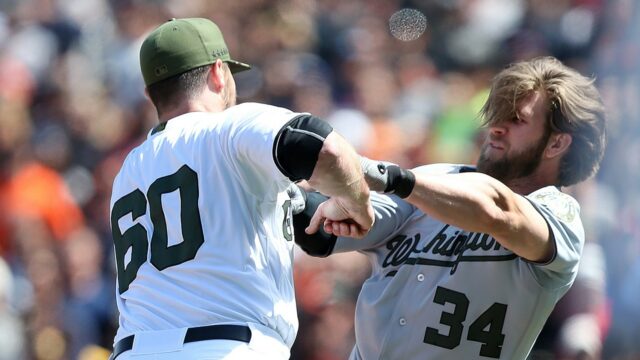 Hviezda MLB Bryce Harper hovorí, že v baseballe by malo Hviezda MLB Bryce Harper hovorí, že v baseballe by malo byť viac bitiek
