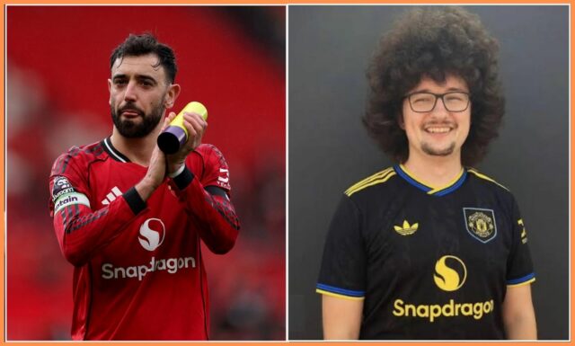 Hviezda Man United Bruno Fernandes reaguje na virálneho fanúšika Red Devils
