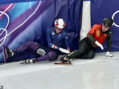 Hviezda tímu GB DISKVALIFIKOVANÁ z olympijských pretekov po tom, ako sa mučivo priblížila k zisku nepravdepodobnej medaily pred pádom v posledných kolách Niall Treacy bol na zimných olympijských hrách diskvalifikovaný z rýchlokorčuľovania na krátkej dráhe