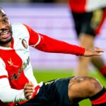Útočník SC Feyenoord Rotterdam Raheem Sterling hrá počas zápasu SC Feyenoord Rotterdam vs SC Telstar na štadióne De Kuip pre holandskú sezónu Vriendenloterij Eredivisie 2025-2026 v Rotterdame v Holandsku 22. februára 2026
