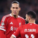 Virgil van Dijk z Liverpoolu a Mohamed Salah z Liverpoolu