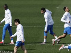 Kylian Mbappe vyvoláva obavy z vážnych zranení, pretože hviezda Realu Madrid bude chýbať v zápase Benficy, pretože „hrá na jednej nohe šesť týždňov“ Kylian Mbappe bol videný, ako sa v utorok na tréningu Realu Madrid chytá za koleno