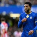 Reece James z Chelsea počas zápasu Premier League medzi Chelsea a Brentfordom