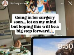 Lindsey Vonnová zdieľa nervózny príspevok, keď ju čaká piata operácia zlomenej nohy po olympijskom páde a smrti psa Vonnova fotografia bola urobená z jej perspektívy, keď ležala na nemocničnom lôžku v Spojených štátoch po tom, čo podstúpila štyri operácie v Taliansku. Na jej pracovnej ploche je jej zosnulý pes Leo
