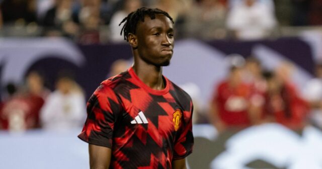 Sekou Kone odchádza pred zápasom letnej série Premier League medzi Manchestrom United a AFC Bournemouth. 