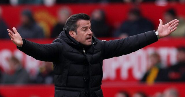 MANCHESTER, ANGLICKO - 1. FEBRUÁRA: Marco Silva, manažér Fulhamu, reaguje počas zápasu Premier League medzi Manchestrom United a Fulhamom na Old Trafford 1. februára 2026 v Manchestri v Anglicku. (Foto: Carl Recine/Getty Images)