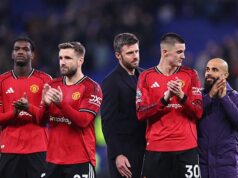 Matheus Cunha žiari ako Manchester United porazil Everton 1:0 pod Michaelom Carrickom Matheus Cunha z Manchestru United reaguje po strete s Jarradom Branthwaitom z Evertonu počas zápasu Premier League medzi Evertonom a...