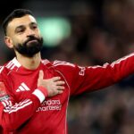 Mohamed Salah z Liverpoolu oslavuje