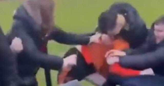 Najmenej jedného hráča videli, ako sa bije s fanúšikmi počas zápasu FA Vase medzi Bilston Town a Droylsden