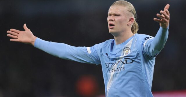 Erling Haaland počas zápasu Manchestru City