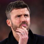 Hlavný tréner Manchestru United Michael Carrick počas zápasu Premier League medzi West Ham United a Manchester United na londýnskom štadióne 10. februára 2026 v Londýne v Anglicku.