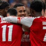 Eberechi Eze z Arsenalu vystrelil na bránu počas zápasu štvrtého kola Emirates FA Cupu na Emirates Stadium v ​​Londýne. Dátum fotky: nedeľa február...