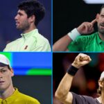 Novak Djokovič je stále nad Jannikom Sinnerom, Carlos Alcaraz zvyšuje vedenie