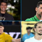 Novak Djokovič pred Jannikom Sinnerom vedie Carlos Alcaraz