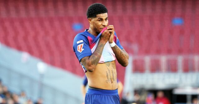 Marcus Rashford v akcii za Barcelonu