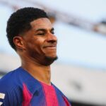 Marcus Rashford počas zápasu LaLiga EA Sports medzi FC Barcelona a RCD Mallorca na Spotify Camp Nou.